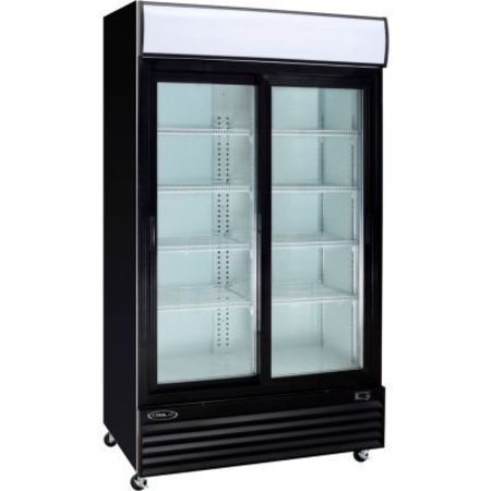 MVP GROUP CORPORATION Kool-It - Refrigerated Merchandiser, 2 Glass Doors, 36 Cu. Ft., Black, 79-1/2"H x 44-1/2"W KSM-36